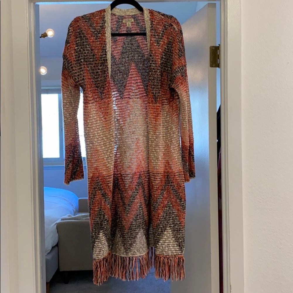 Lucky Brand Fringe Cardigan